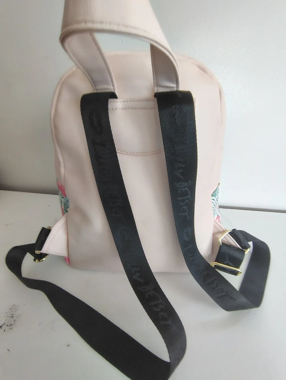 Luv Betsey Betsey Johnson Flamingo Tropical Backpack Pink Faux Leather